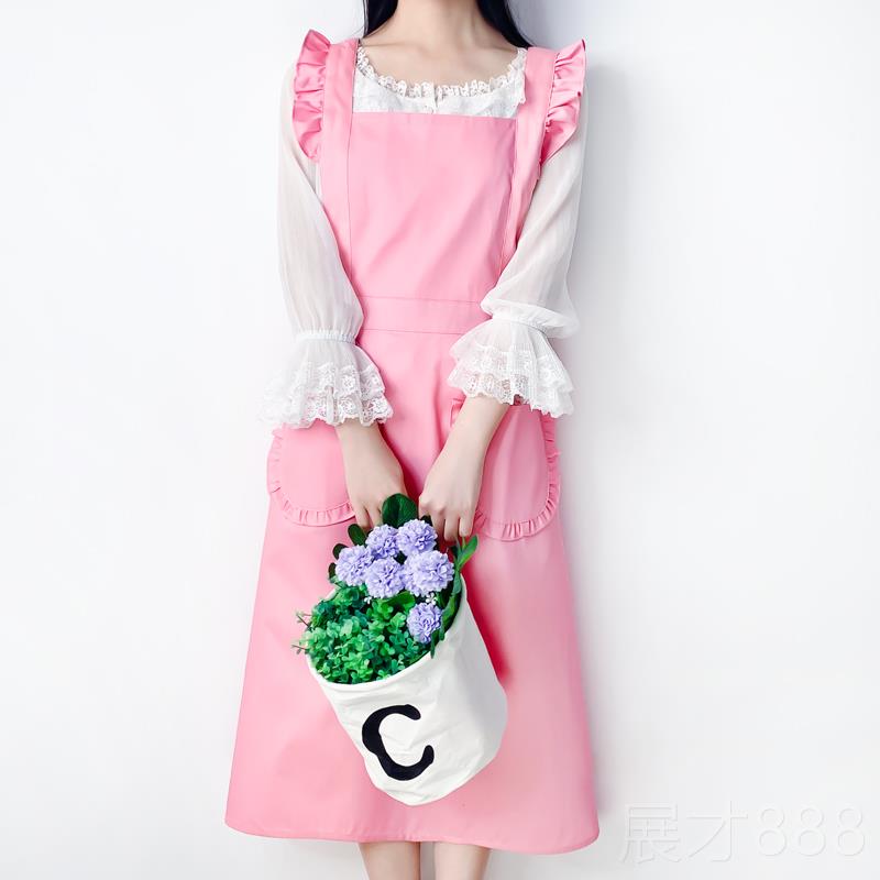 正品系裙可爱日韩版公主风红色工作服女围士漂亮定时尚美甲制logo