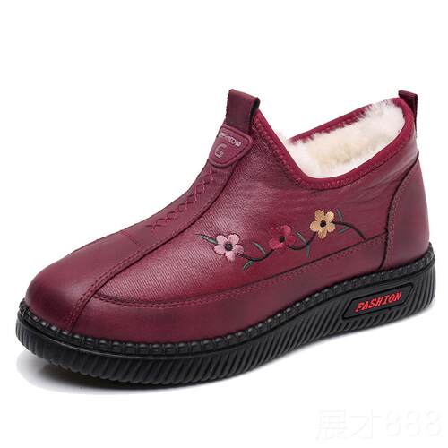 正品2冬季老北京布鞋女棉鞋羊毛妈加厚保暖码防滑大4中老年妈老人