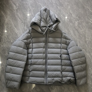 蓝灰色戴帽羽绒服2026冬季新款韩系帽子可打开可爱气质轻薄外套