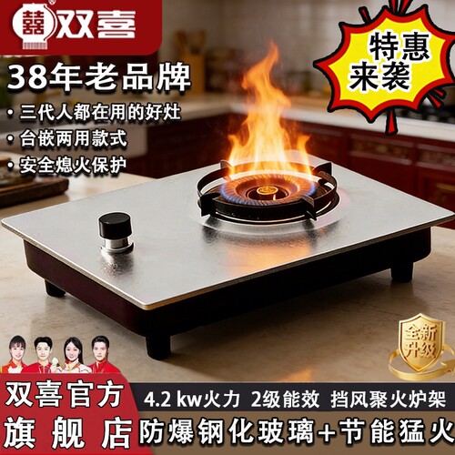 双喜煤气灶家用猛火台嵌两用天然