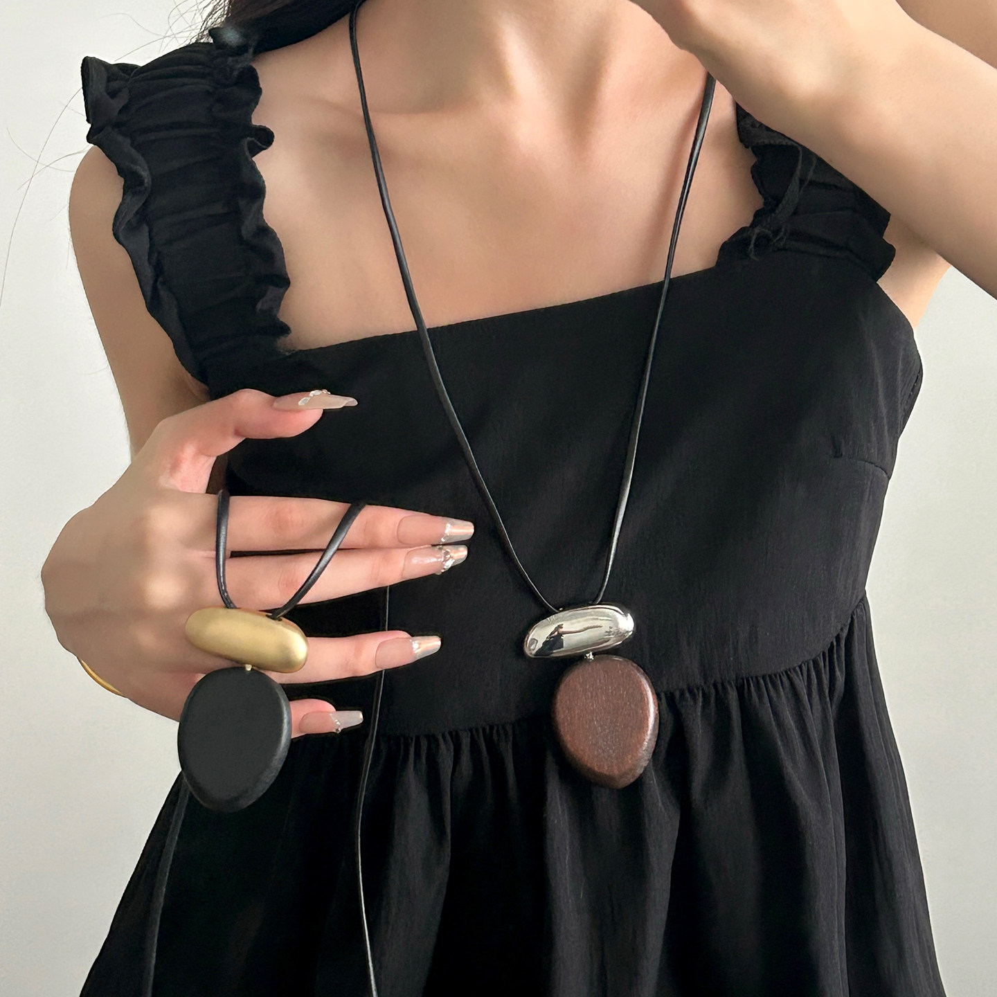 复古民族风新中式拼接项链长款