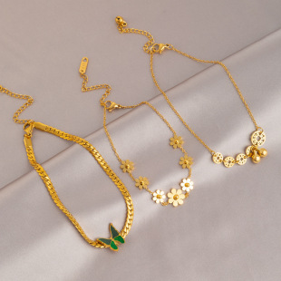 简约清新甜美脚链女夏2024年新款 潮钛钢小众轻奢高级感不掉色足链