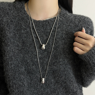 毛衣链气质高级锁骨链配饰 极简风水滴项链女百搭长款 2024新款 爆款