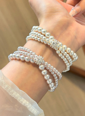 高亮珍珠手链女2025新款轻奢小众