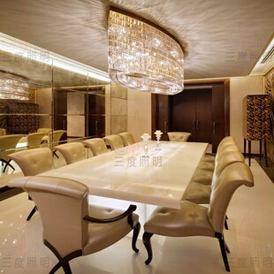 大型椭圆连环造型水晶灯酒店大堂宴会厅售楼部沙盘会所展厅酒吧