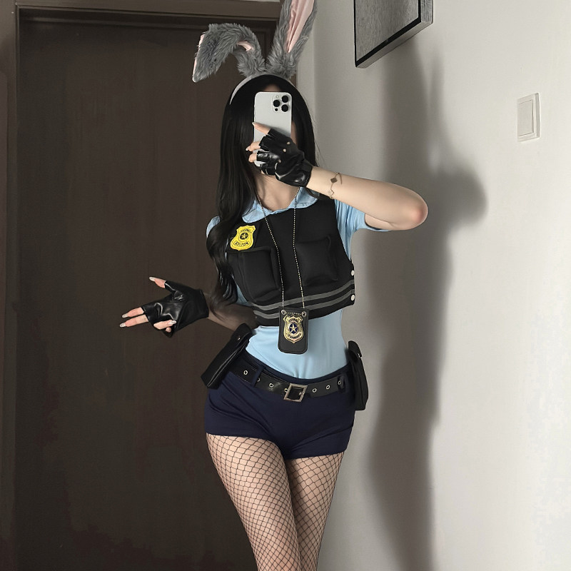 短袖款兔子警官衣服成人女万圣节漫展卡通角色扮演套装朱迪cos服