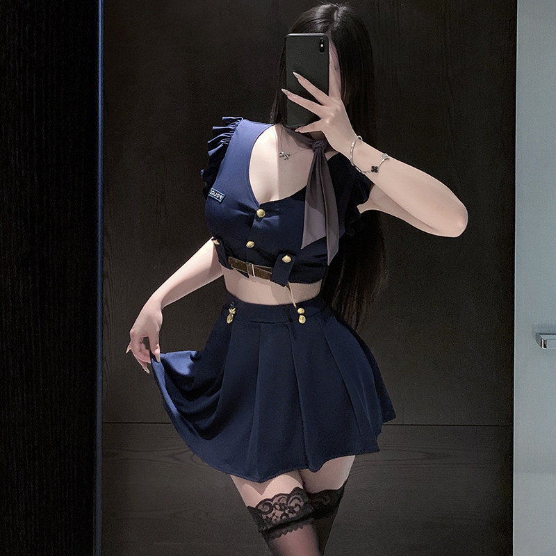 情趣qq内衣性感女士情调站袍教官角色扮演cos夜店演出女警制服装