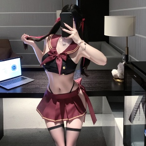 原创情趣味内衣日系性感JK制服纯欲海军水手百褶裙分体夜店套装
