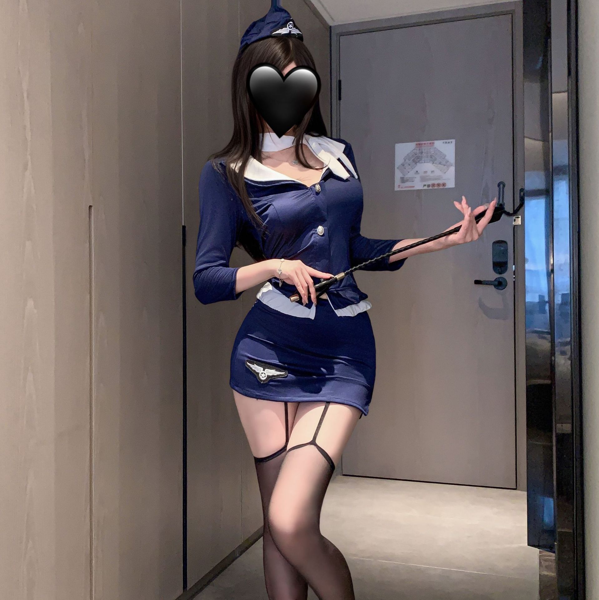 欧美性感教官夜场角色cos办公室OL秘书空姐制服包臀裙套装女新款