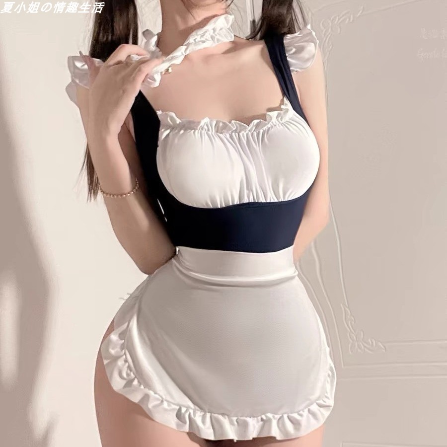 qq内衣可爱私房水手女佣套装新款纯欲风性感女仆制服带胸垫睡裙