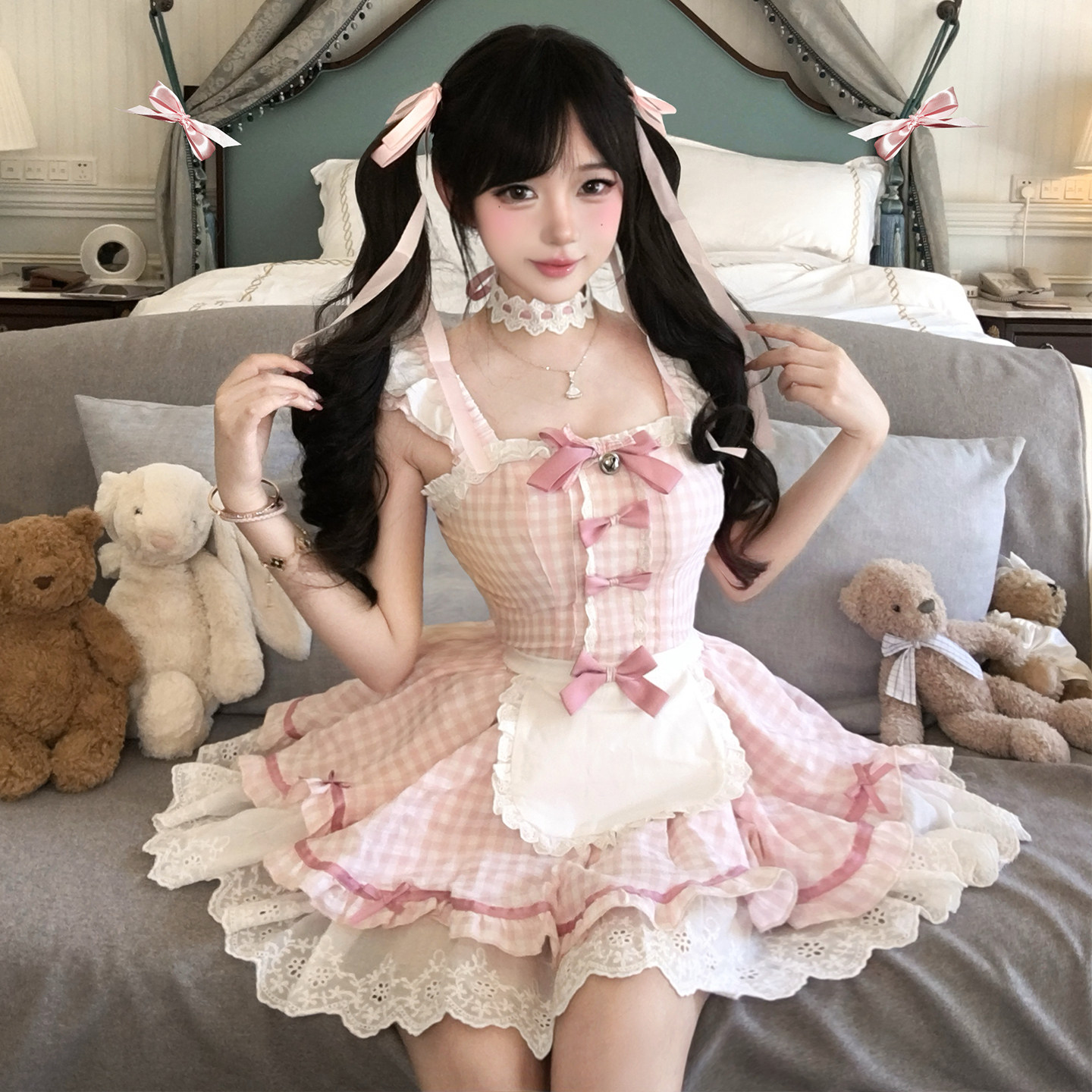 情趣味内衣原版可爱猫咪女仆制服性感纯欲小胸约会床上qqny诱惑装
