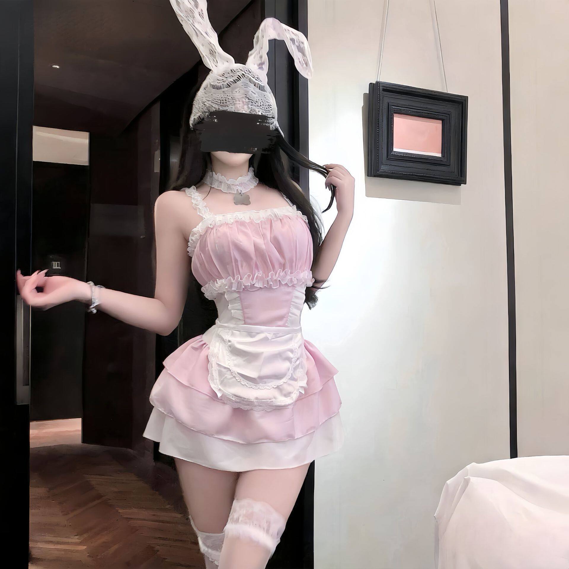 情趣味内衣粉色性感甜御诱人夜店纯欲风甜妹新品女仆女佣制服qqny