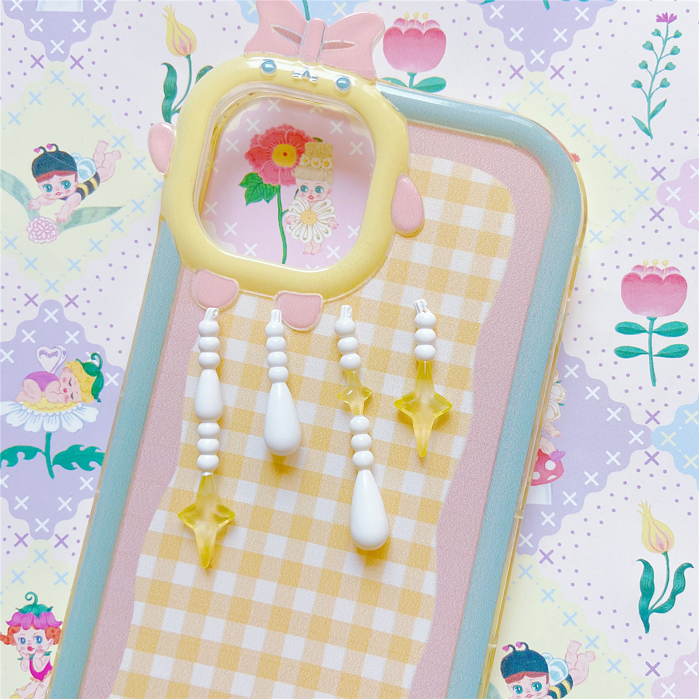 散货配件仿真珠帘星星流苏场景摆件背景diy手机壳摆台手工材料