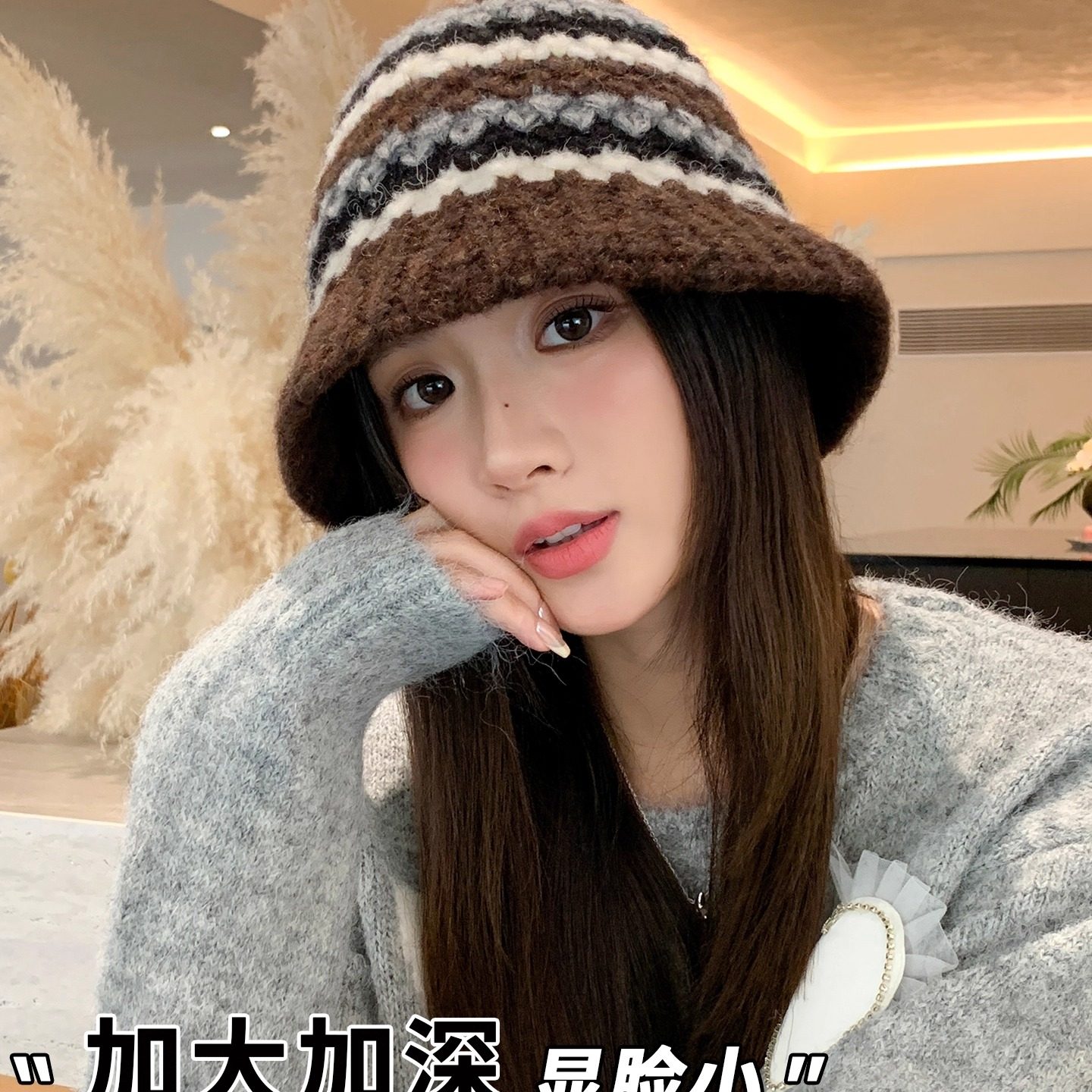 秋冬新款拼色针织渔夫帽女保暖护耳毛线帽子显脸小百搭盆帽水桶帽,服饰配件/皮带/帽子/围巾,帽子,淘宝优惠券,粉丝福利购,淘宝优惠卷