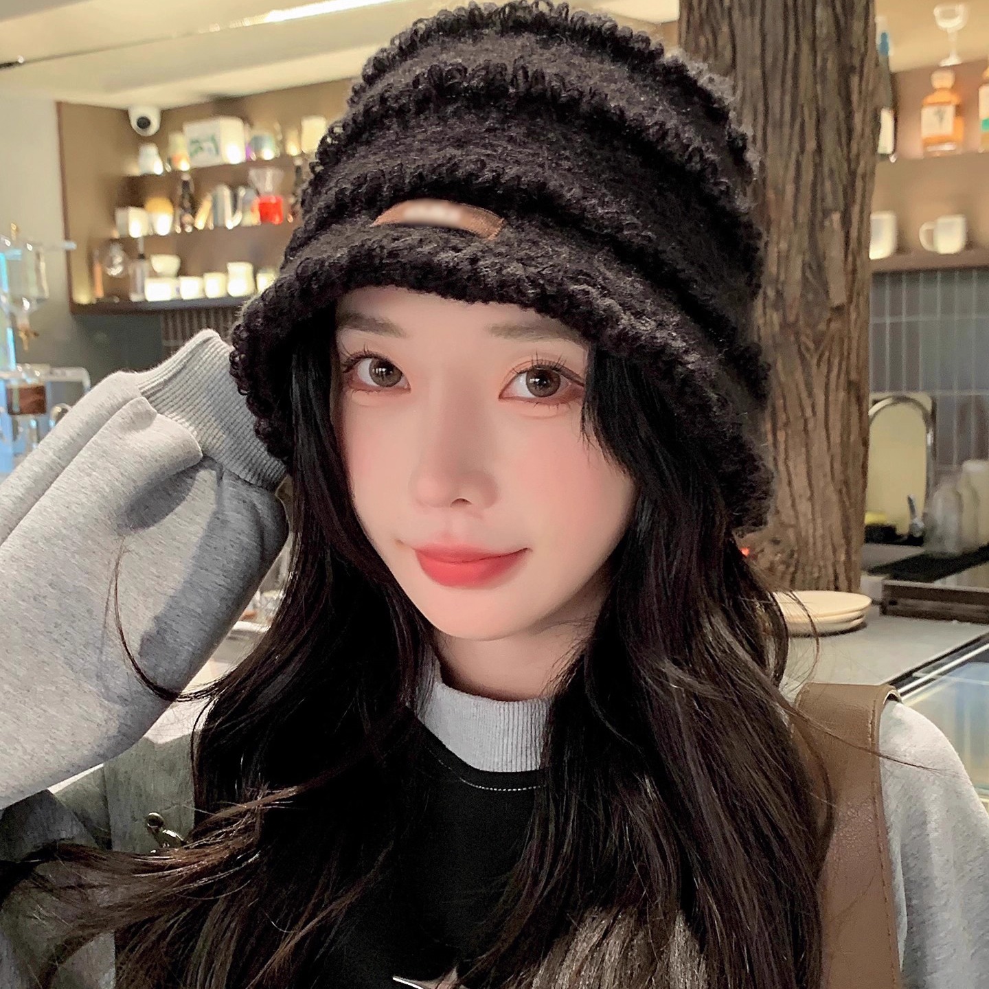 毛绒帽子女款秋冬百搭保暖