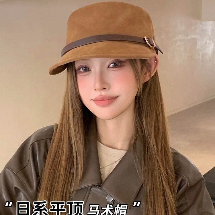 英伦风马术帽女秋冬麂皮绒保暖高级感复古平顶鸭舌帽子时尚报童帽,服饰配件/皮带/帽子/围巾,帽子,淘宝优惠券,粉丝福利购,淘宝优惠卷