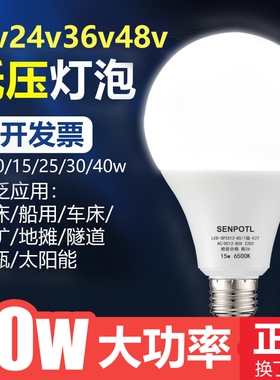 12V36V48伏低压直流LED灯泡E27螺口交流节能地摊工地机床太阳能灯