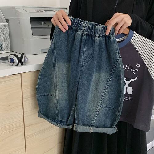 春秋男童牛仔裤女宝宝洋气香蕉裤