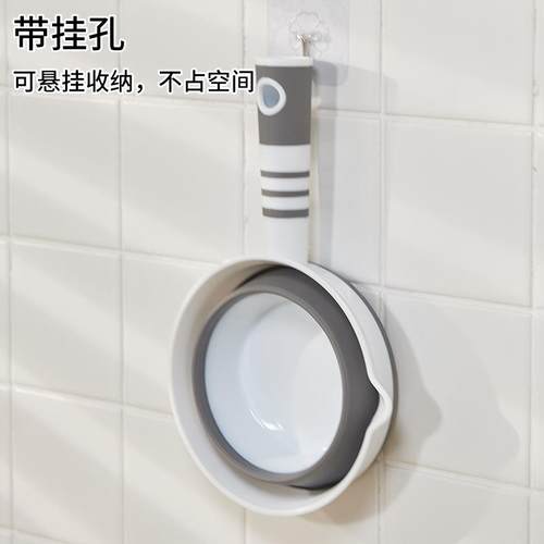 户外折叠水桶水勺儿童洗头水瓢折叠便携塑料折叠水勺家用厨房水舀