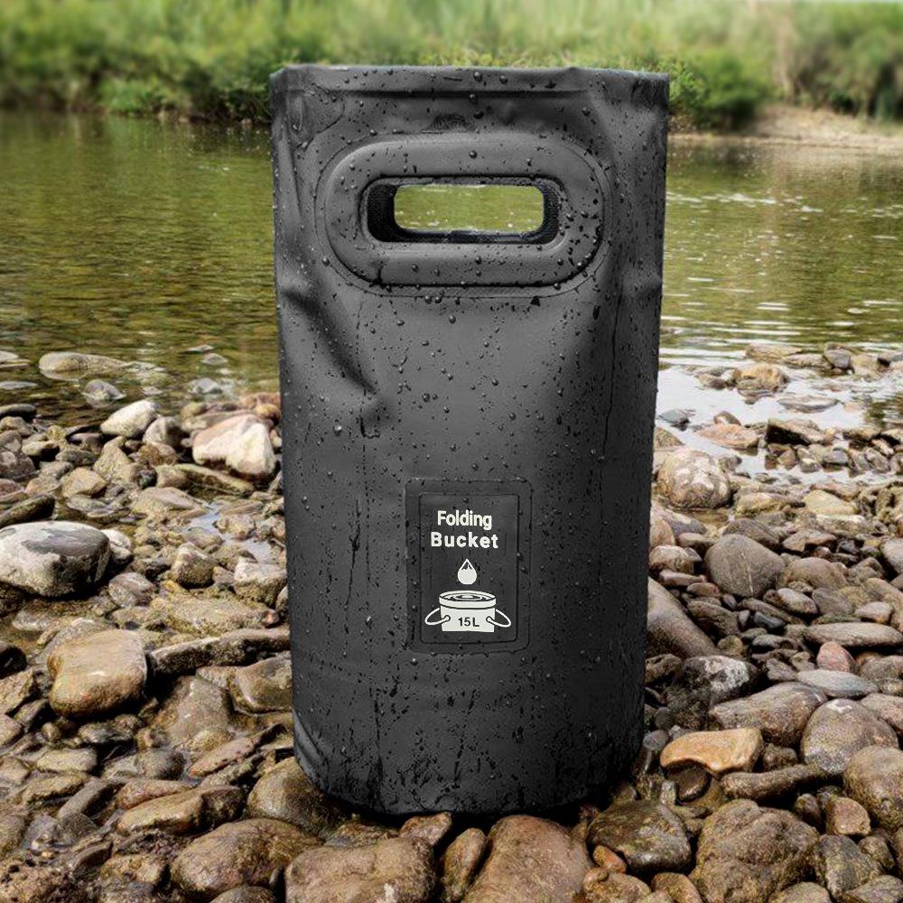 户外便捷式折叠水桶露营野餐钓鱼桶旅行水桶打水桶多功能泡脚桶
