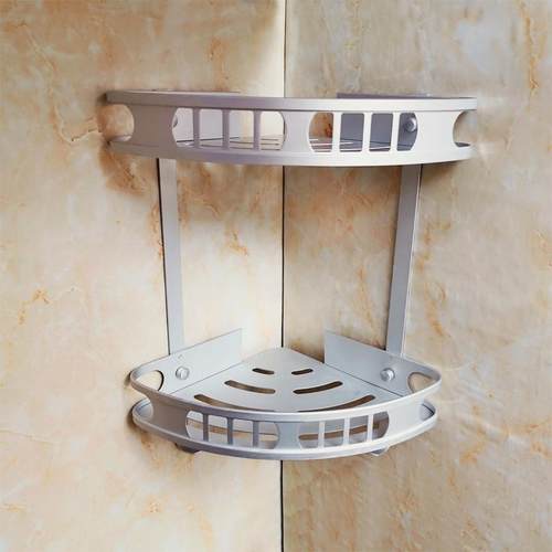免打孔太空铝三角收纳架置物架厨房卫生间厕所卫浴室三角收纳架子