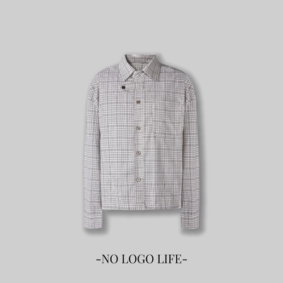 NOLOGO千鸟格纹长袖衬衫