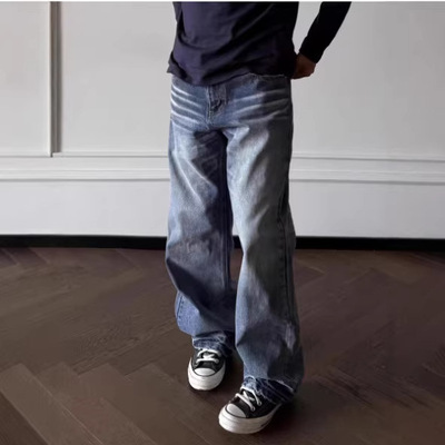 ALLFIT深海蓝A字牛仔裤