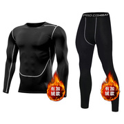 Fitness tights men's long-sleeved sports suit high-elastic basketball running track and field sports training clothes plus velvet winter