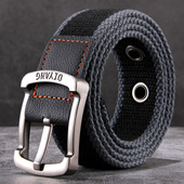 多孔针扣帆布腰带男胖子加长加厚皮带女裤 带学生军训布带加长军训