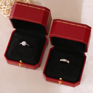 结婚戒指仿真一对婚礼现场用鸽子蛋婚戒对戒活口可调节求婚假钻戒