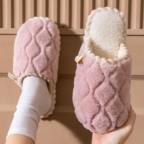 家用棉拖鞋女士春秋冬天居家用室内防滑家居保暖情侣冬季毛毛绒男