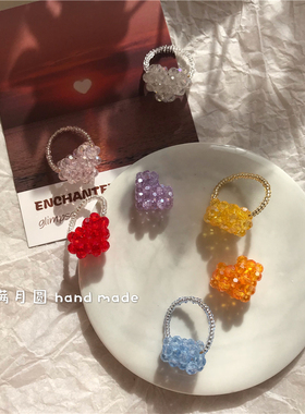 满月手作米珠春夏可爱风小戒指