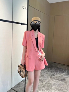 小景家同款乱麻肌理小香醋酸 ROW风高级感微宽肩西装/短裤套装