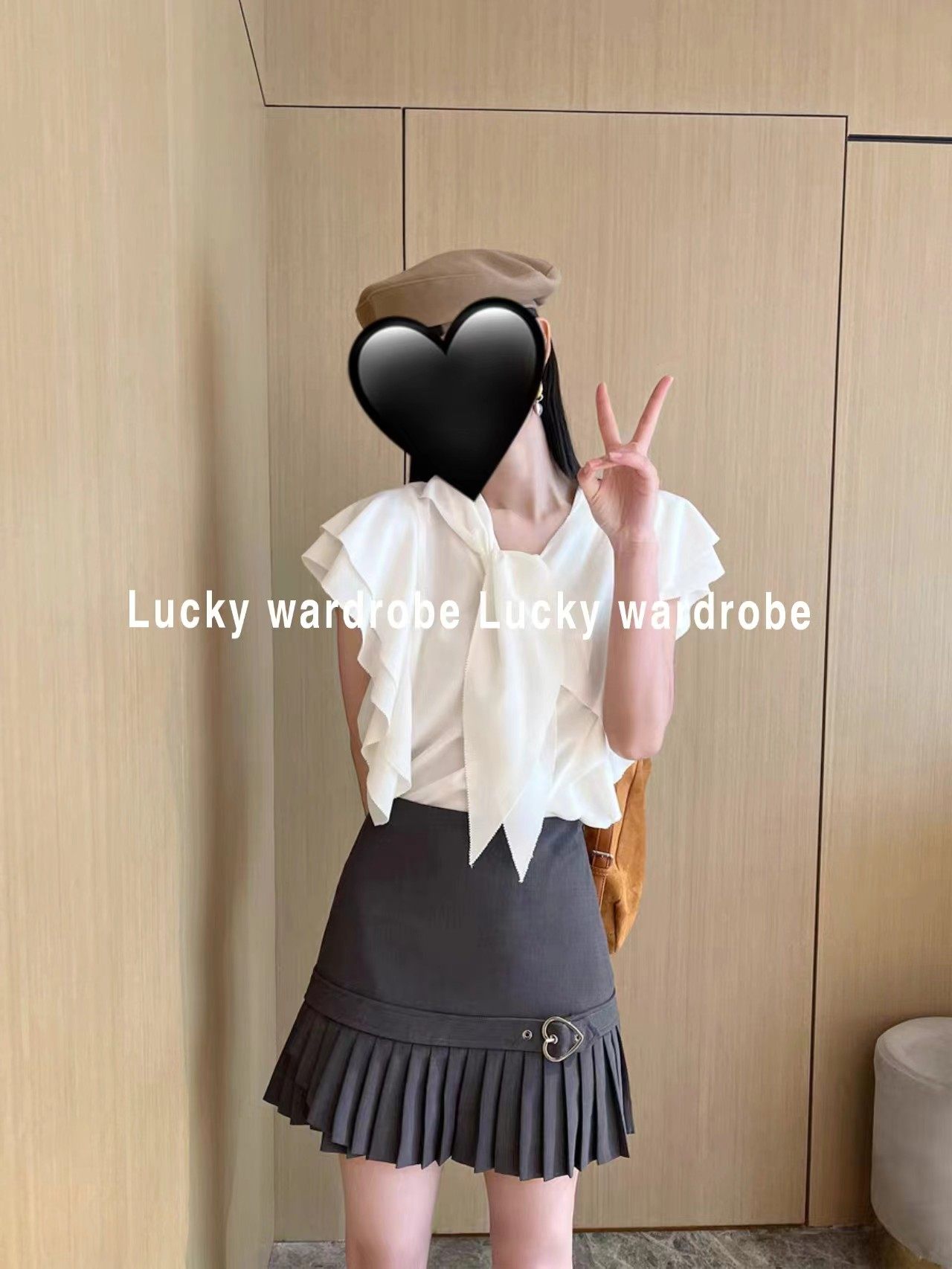 小景家同款 轻易飘逸 高捻双面乱麻二醋酸 双层荷叶边蝴蝶结衬衫