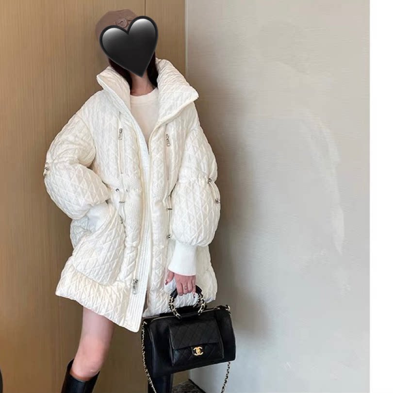 小景家同款 95白鹅绒 定制提花面料 宽松休闲羽绒服外套