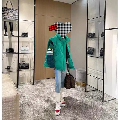 小景白鹅绒拼色马甲羽绒服外套