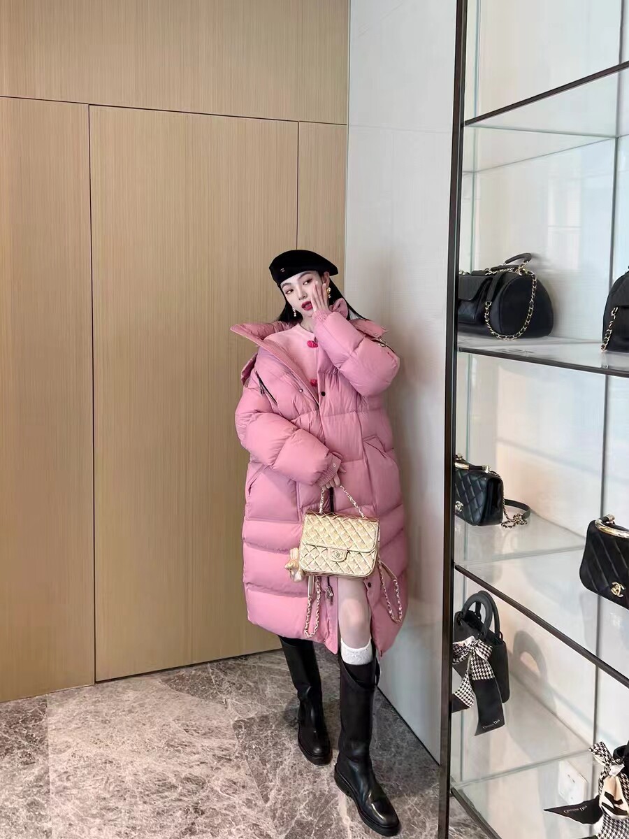 小景家同款嵿级御寒大棉被95白鹅绒 微光泽廓形长款面包羽绒服