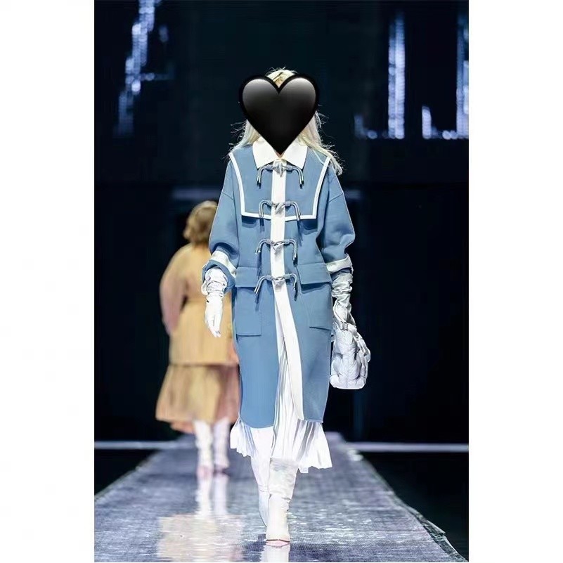 小景宫廷牛角扣双面呢大衣外套