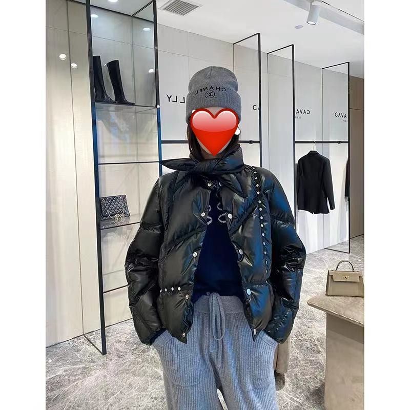 小景家同款 95白鹅绒 214.1G 机车女孩 短款分割羽绒服