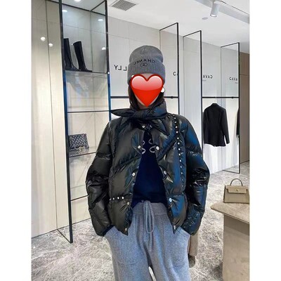 小景白鹅绒机车短款分割羽绒服