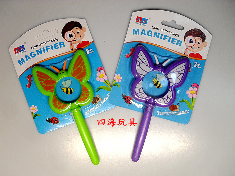 手持放大镜儿童 昆虫观察器卡通造型 小学生科学探索教具益智玩具
