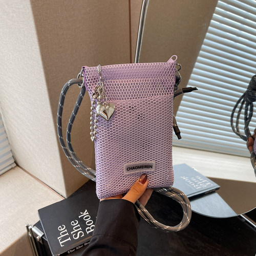 轻量化斜挎小包包女2026新款镂空网眼手机包户外休闲单肩小挎包夏