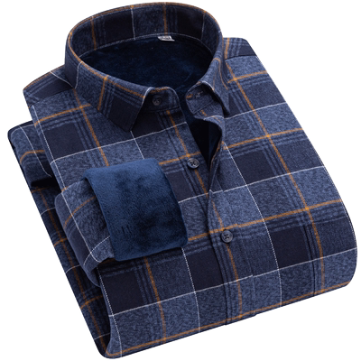 冬季衬衫保暖加绒加厚全棉爸爸