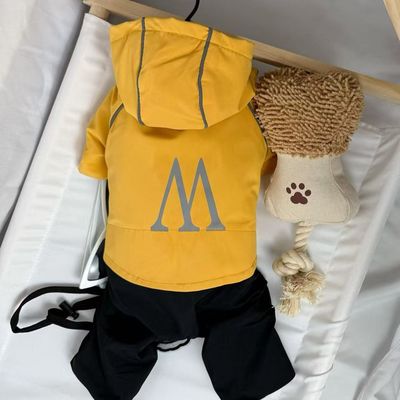 宠物衣服狗狗秋冬款带帽套装四脚衣防风泰迪比熊幼犬小狗服装棉衣