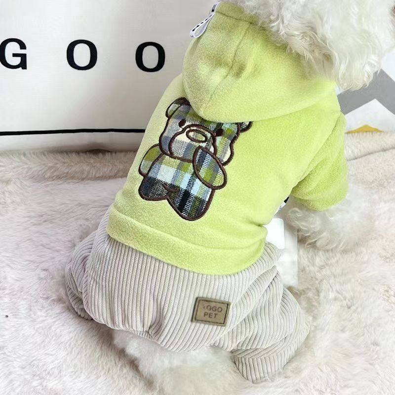 保暖四脚棉衣小狗加厚衣服秋冬款泰迪比熊博美雪纳瑞小型犬宠物冬