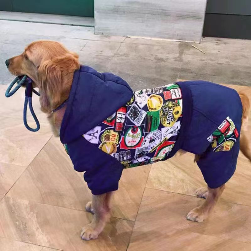 狗狗衣服秋冬款中型大型犬金毛边牧萨摩耶冬季棉服冬天保暖四脚衣