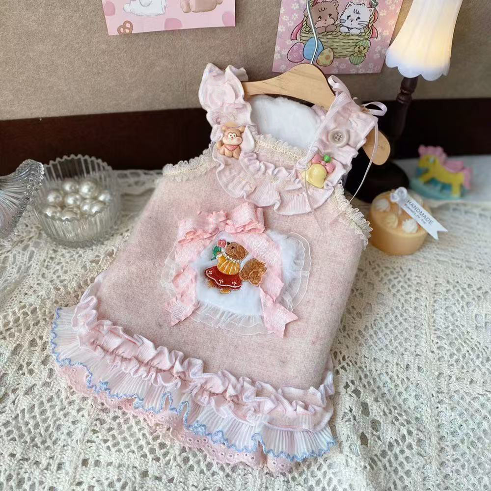 秋冬款秋季狗狗猫咪宠物衣服帅气约克夏马尔济斯小型犬少女粉吊带