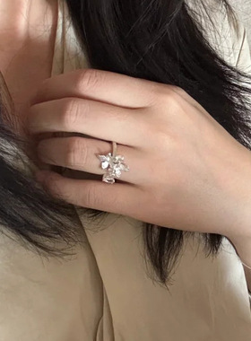 悦己s925纯银戒指女小众设计感高级轻奢食指戒时尚个性开口指环