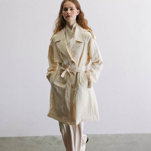 坠感宽松Holypark24中长风衣外套