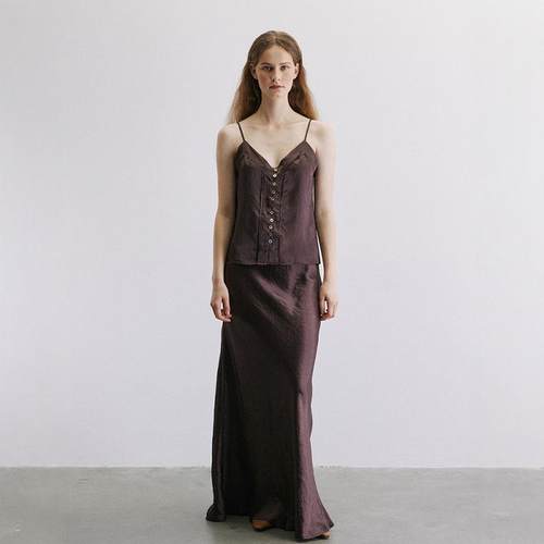 PF排扣设计吊带上衣套装半身裙